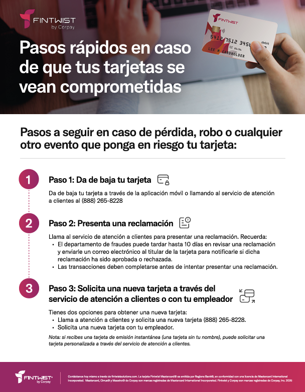 Pasos a seguir cuando su tarjeta está comprometida